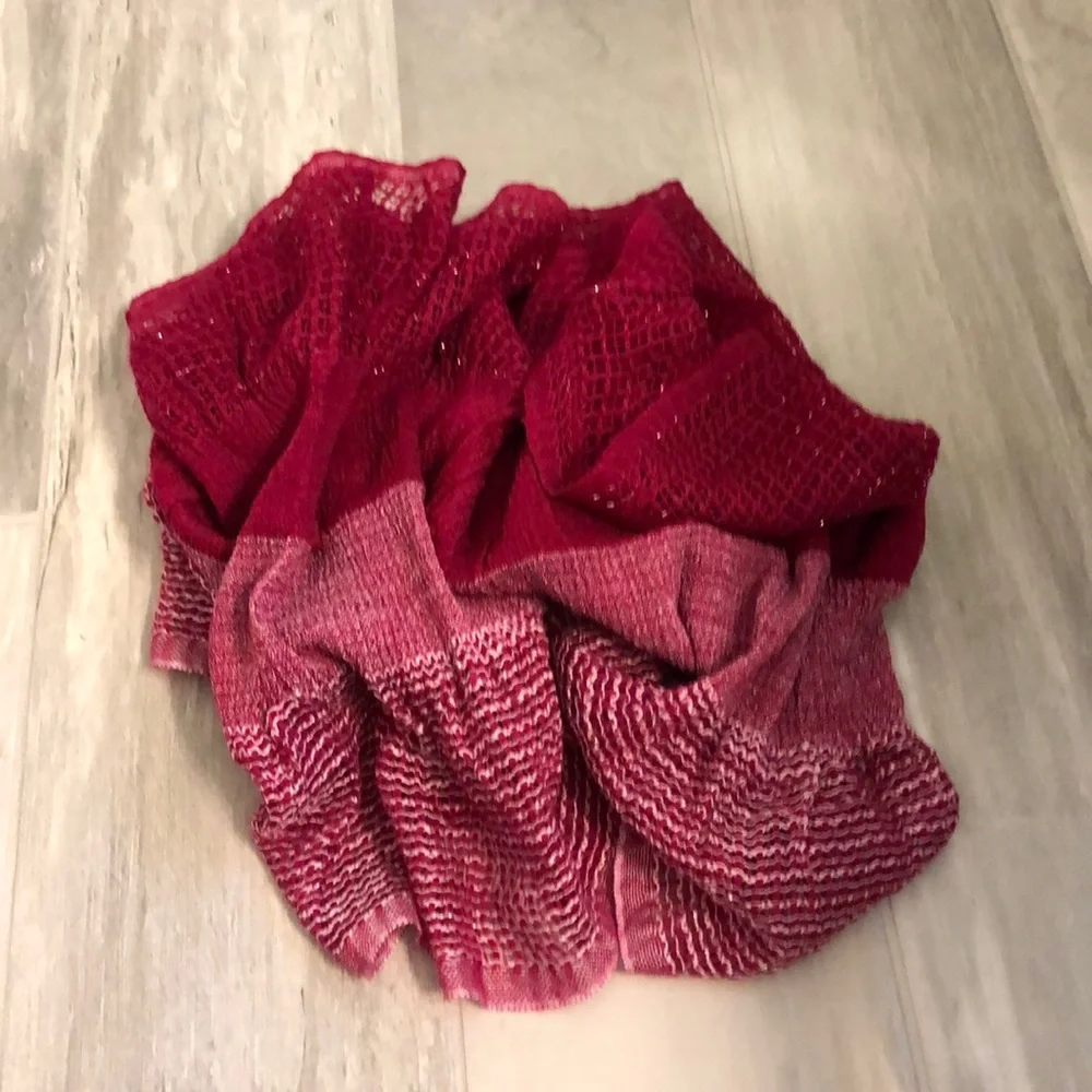Cotton knit scarf two tone Pink